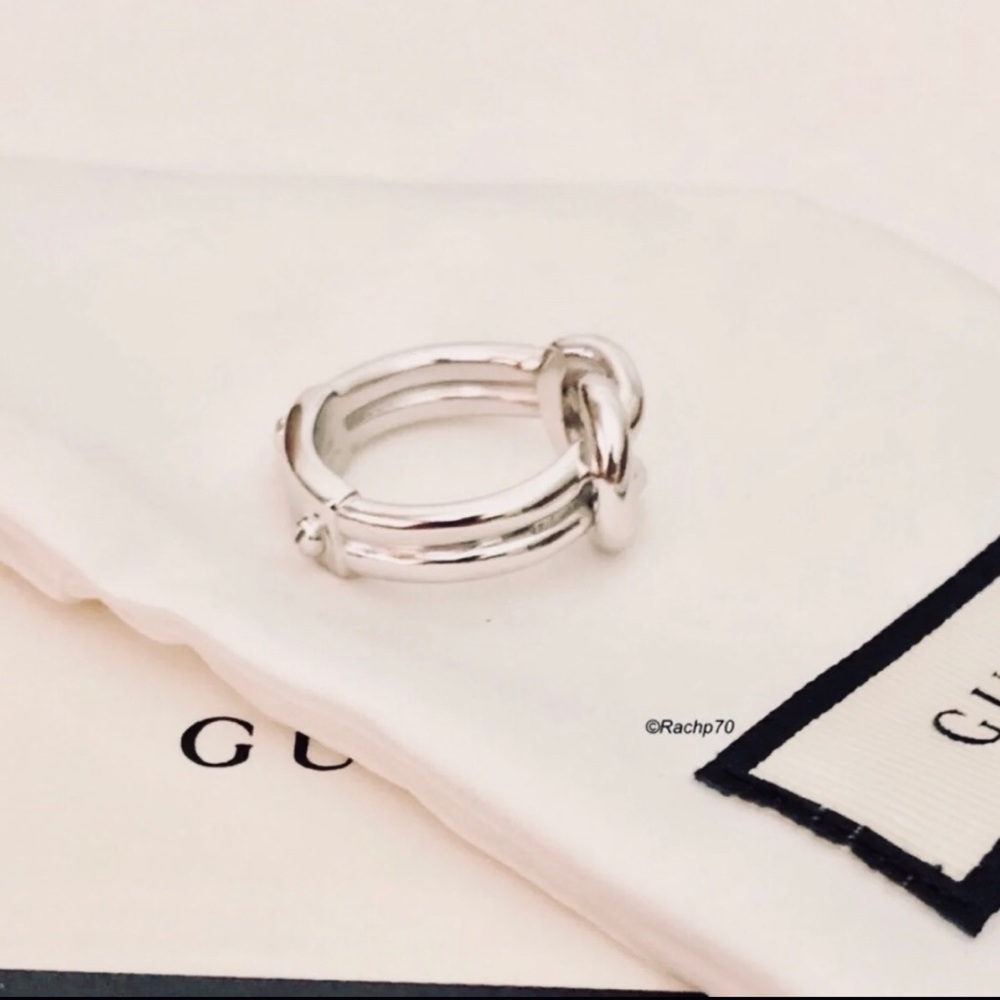 New Authentic GUCCI "Grande" Knot Sterling Ring - Picture 5 of 8